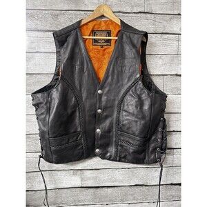 MILWAUKEE LEATHER MEN'S BUTTER SOFT NAKED COWHIDE THICK LEATHER VEST - USAKG